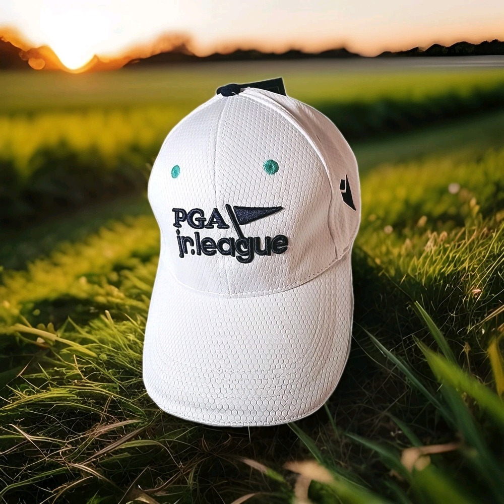 New PGA Jr League Women's Golf Cap Hat White W/Blue Embroidery Sm/Reg Adjust NWT